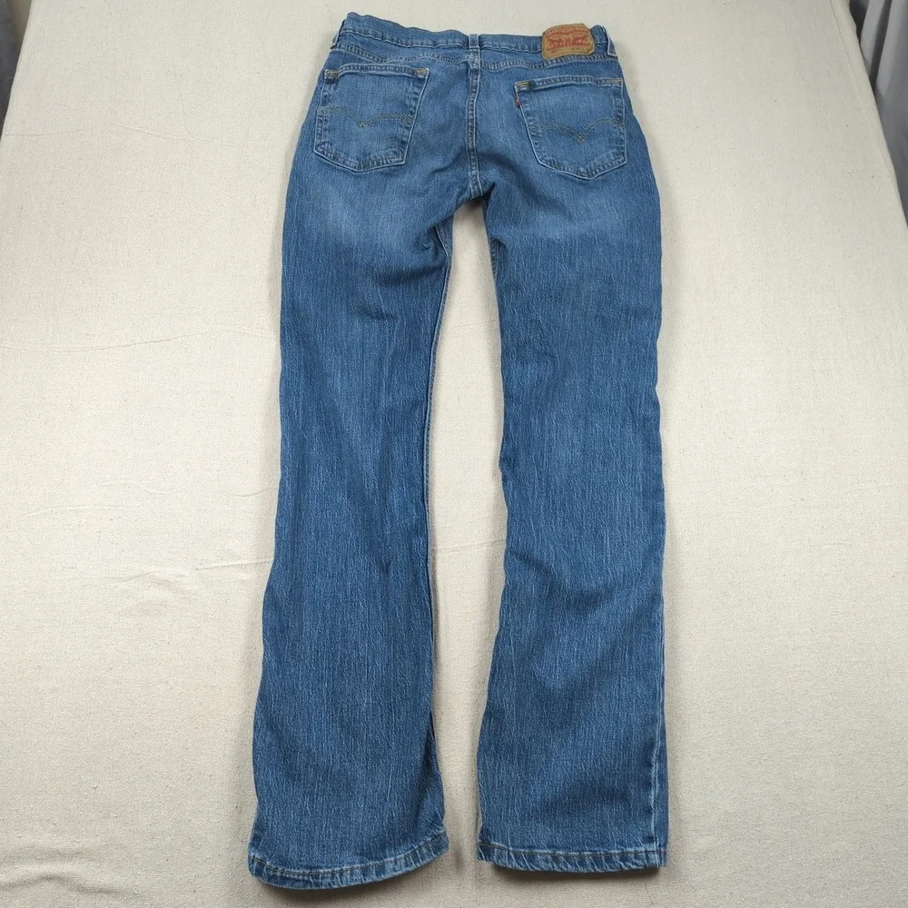 Levis Jeans Mens 32x34 Blue 527 Boot Cut Western Cowboy Distressed
